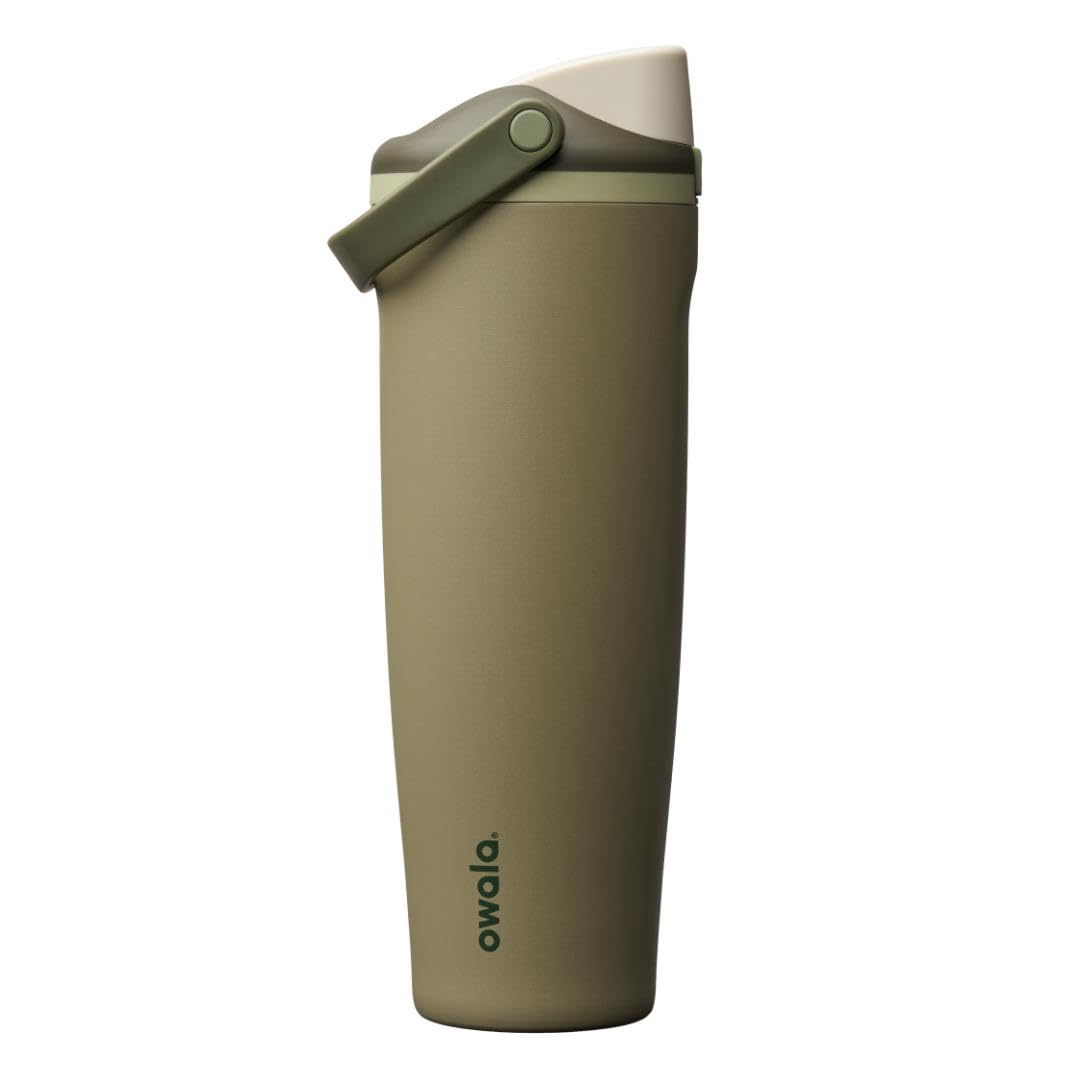 Owala FreeSip Sway Insulated Stainless Steel Water Bottle with Two-Way Spout, Built-In Straw and Bucket Handle, Made for Travel, School, and Sports, 30oz, BPA Free, Leak Proof, Putting Green