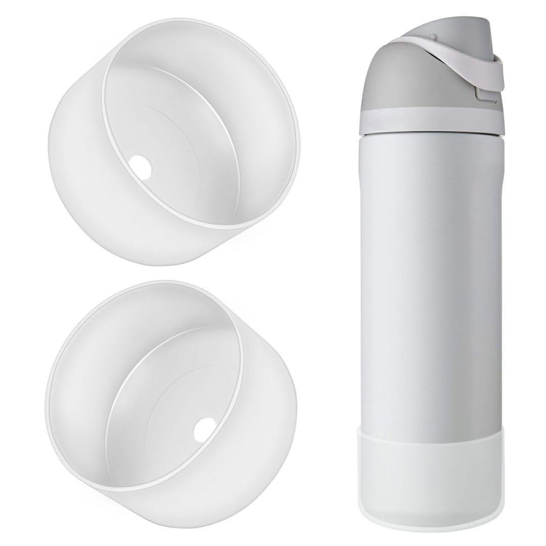 2PCS Silicone Water Bottle Boot, Compatible with Owala 24oz 32oz 40oz, Protective Anti-Scratch & Anti-Dent No Noise Sleeve Cover for FreeSip/Twist/Flip Water Bottles (Burgundy, 24 Ounces)