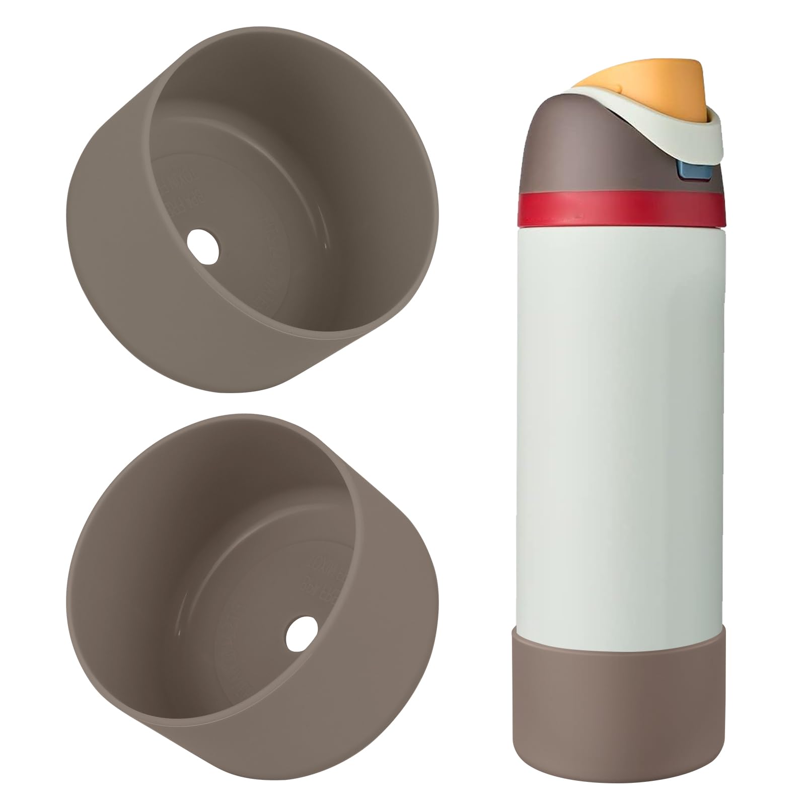 2PCS Silicone Water Bottle Boot, Compatible with Owala 24oz 32oz 40oz, Protective Anti-Scratch & Anti-Dent No Noise Sleeve Cover for FreeSip/Twist/Flip Water Bottles (Burgundy, 24 Ounces)