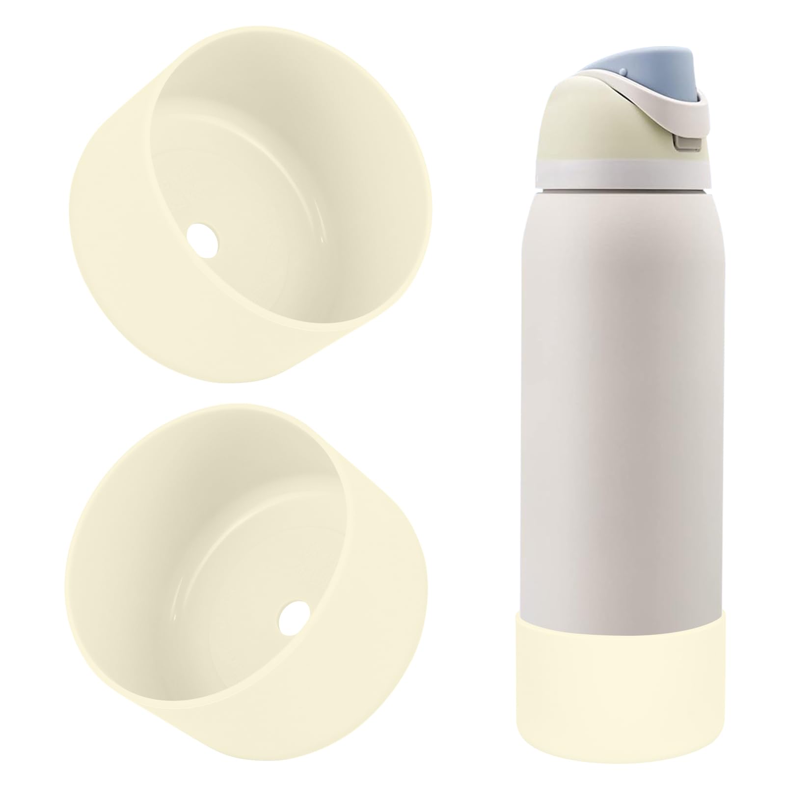 2PCS Silicone Water Bottle Boot, Compatible with Owala 24oz 32oz 40oz, Protective Anti-Scratch & Anti-Dent No Noise Sleeve Cover for FreeSip/Twist/Flip Water Bottles (Burgundy, 24 Ounces)