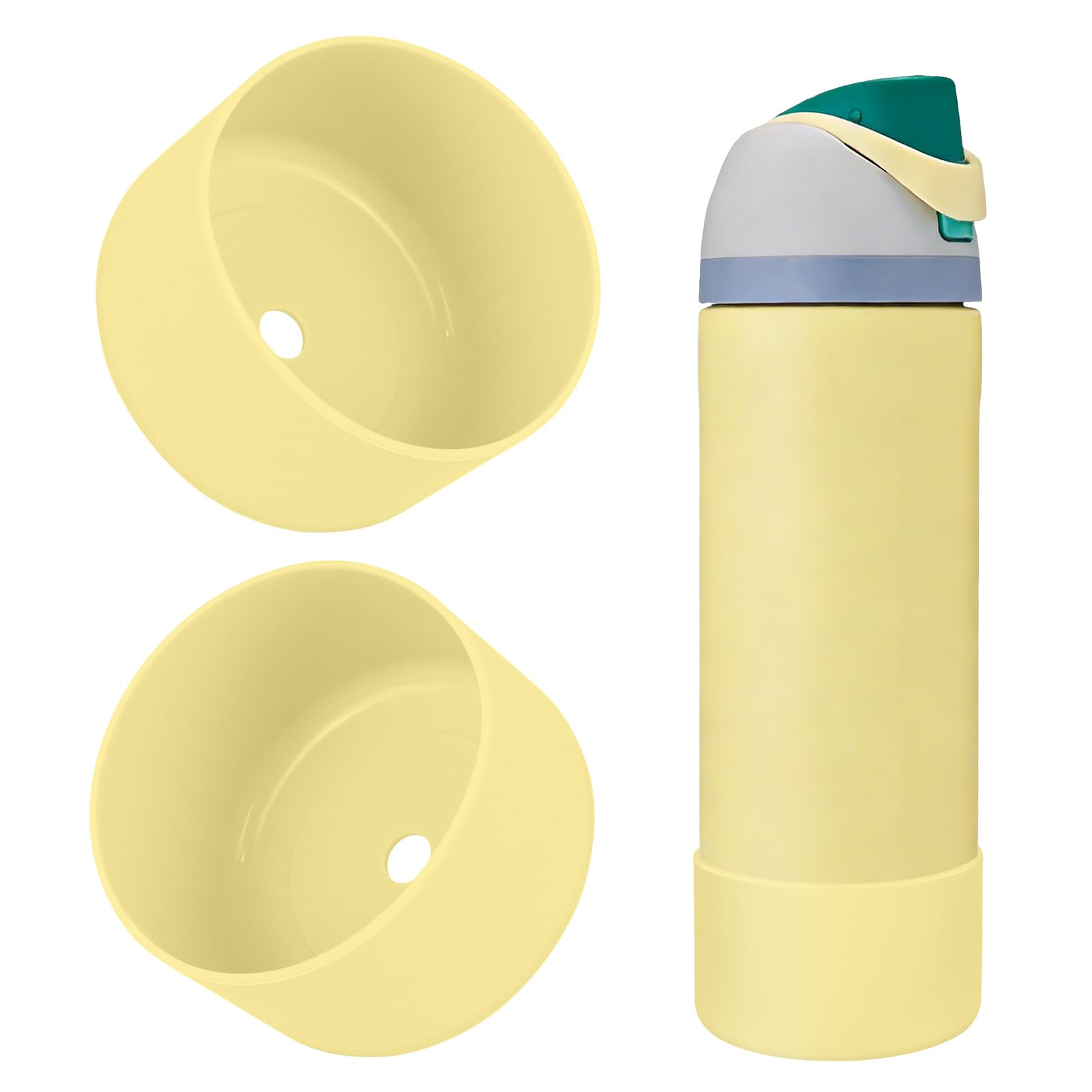 2PCS Silicone Water Bottle Boot, Compatible with Owala 24oz 32oz 40oz, Protective Anti-Scratch & Anti-Dent No Noise Sleeve Cover for FreeSip/Twist/Flip Water Bottles (Burgundy, 24 Ounces)