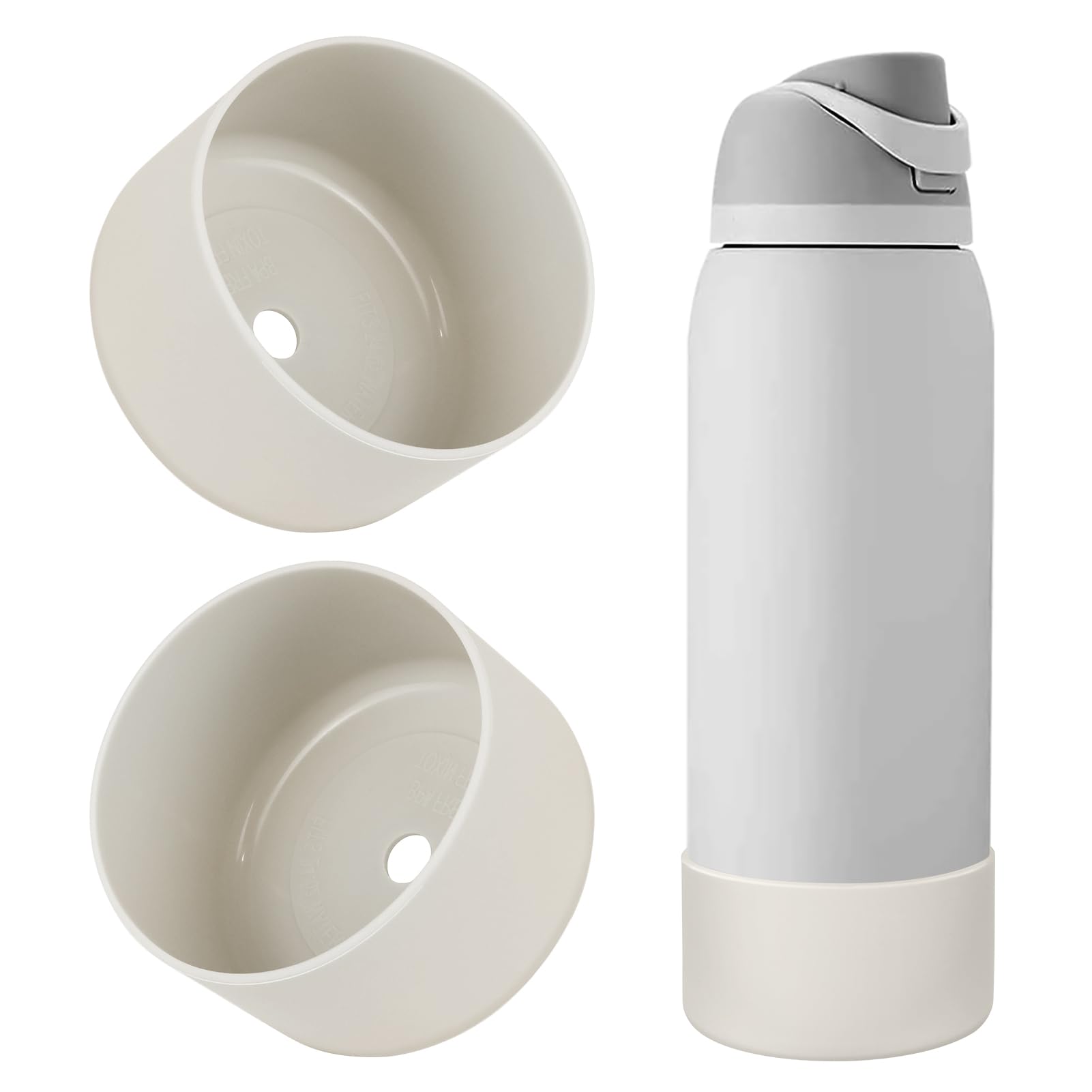 2PCS Silicone Water Bottle Boot, Compatible with Owala 24oz 32oz 40oz, Protective Anti-Scratch & Anti-Dent No Noise Sleeve Cover for FreeSip/Twist/Flip Water Bottles (Burgundy, 24 Ounces)