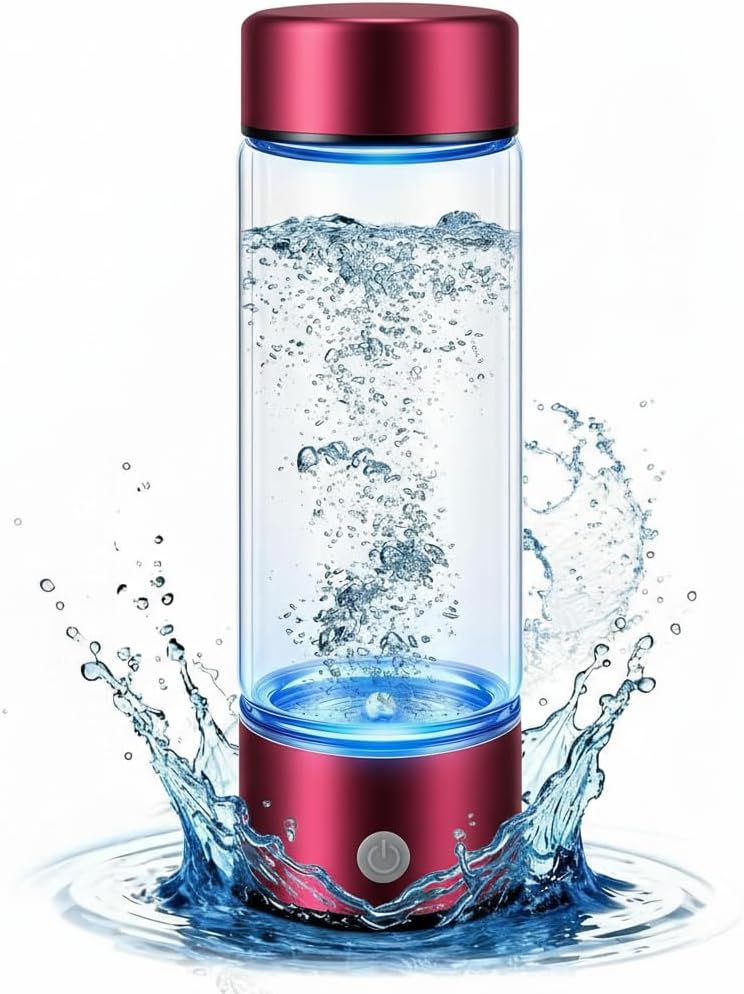 Hydrogen Water Bottle – Portable & Rechargeable – Enhance Hydration with Hydrogen-Rich Water Red