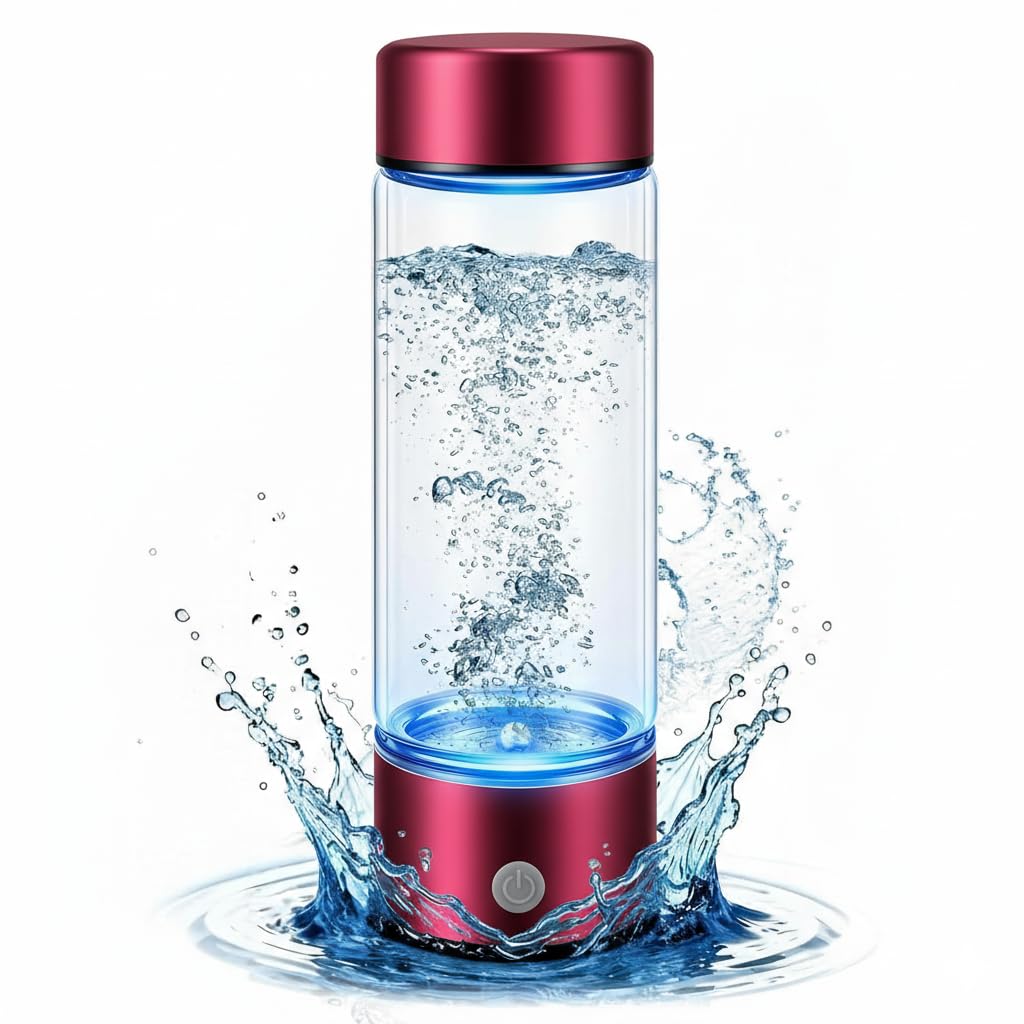 Hydrogen Water Bottle – Portable & Rechargeable – Enhance Hydration with Hydrogen-Rich Water Red