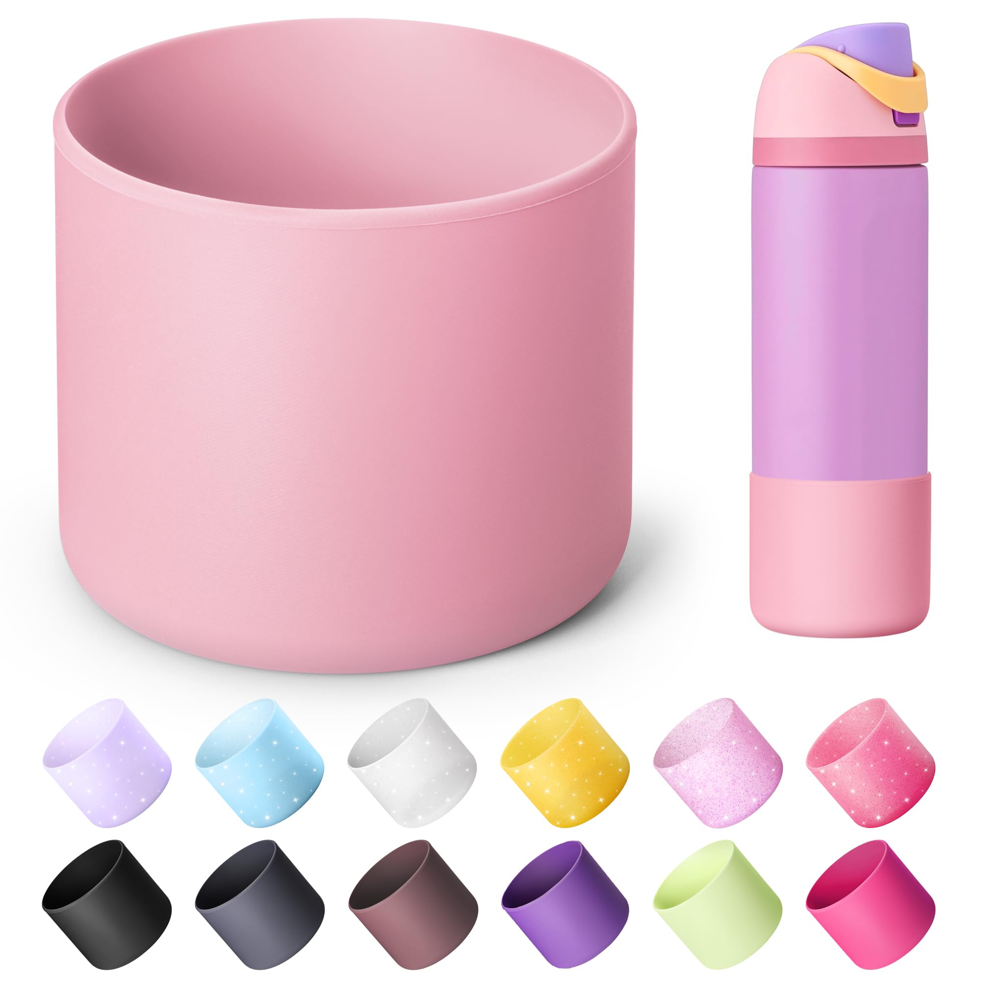 Boot for Owala 24 oz, Anti-Slip Protective Sleeve for Stainless Steel Water Bottle, Silicone Boot Bottom Base (Green)