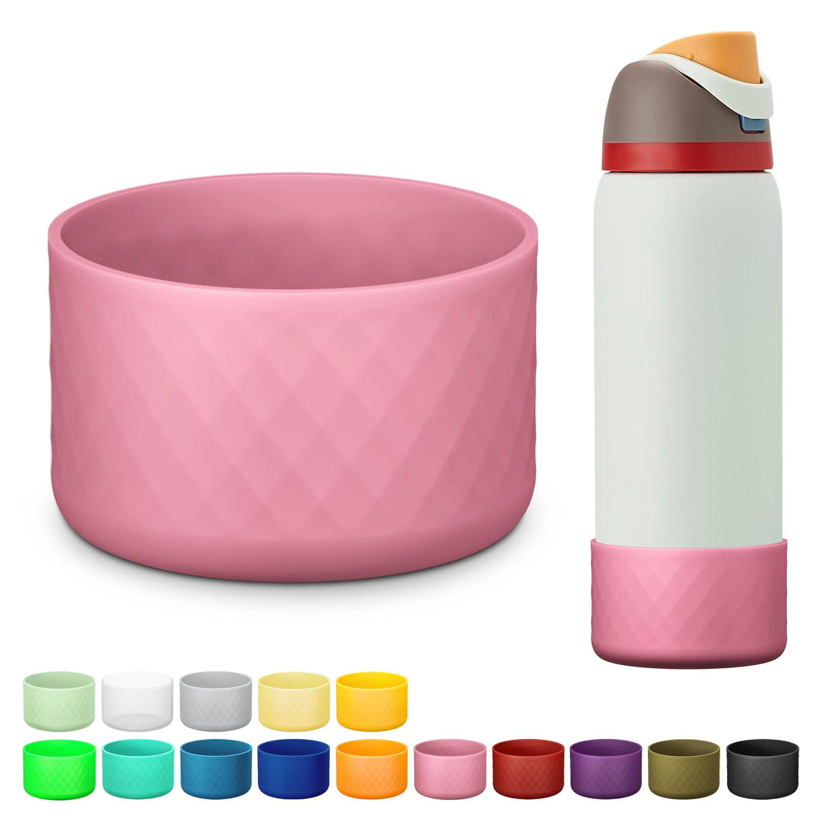 Silicone Boot for Owala Water Bottle 24 oz 32 oz 40 oz, Anti-Slip Protective Sleeve for FreeSip/Twist/Flip Stainless Steel Water Bottles Accessories