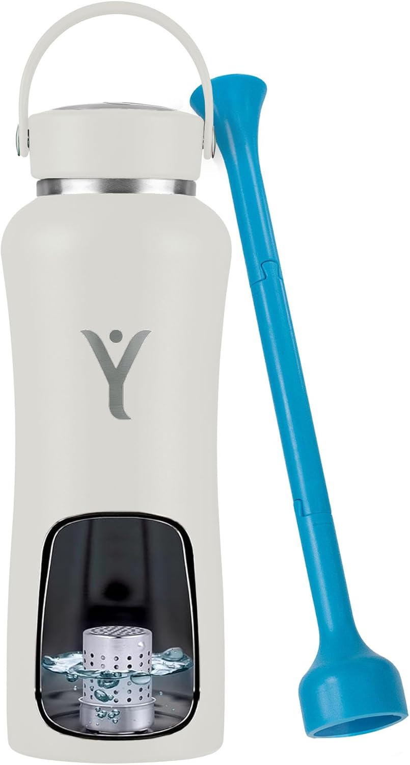 DYLN Hydrogen Water Bottle | Create Hydrating Alkaline Hydrogen-Rich Water Up to 9 pH | Vacuum Insulated Stainless Steel Water Bottle | Keeps Water Cold for 24 Hours