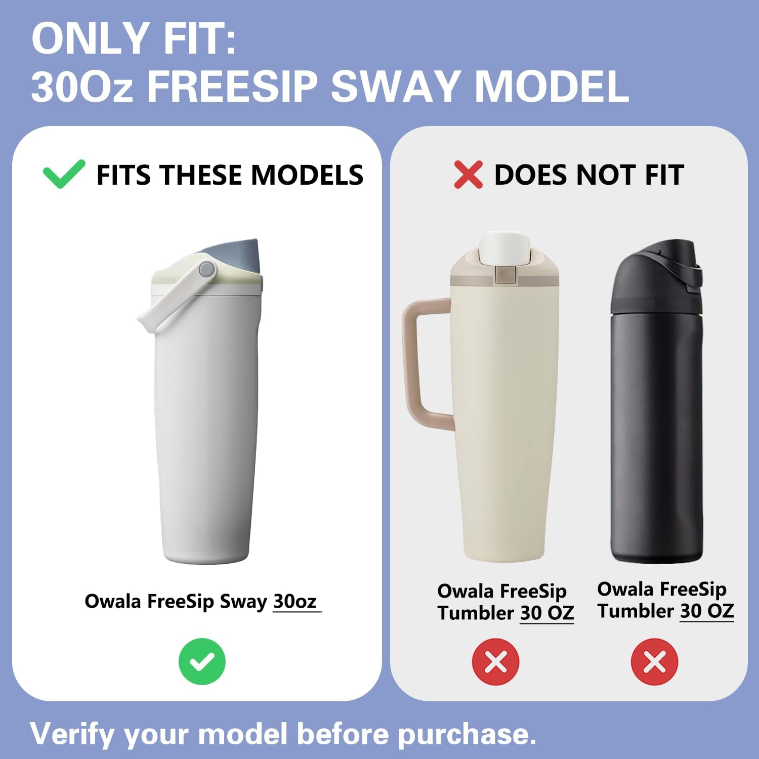 30 OZ Replacement Lid for Owala Freesip Sway Tumbler, One Button Water Bottle Top Replacement Cap with Handle Compatible with Owala FreeSip Sway, BPA-Free, Leakproof, Lockable