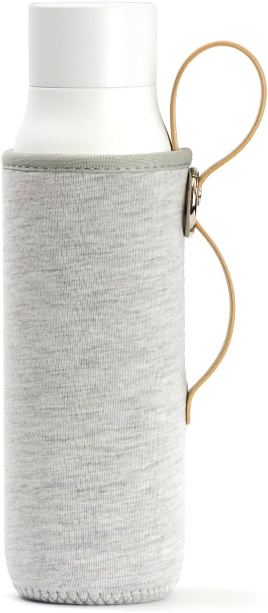 LARQ Bottle Limited Edition Travel Sleeve with Easy-Carry Leather Strap - 17 oz/24 oz, Heather Grey
