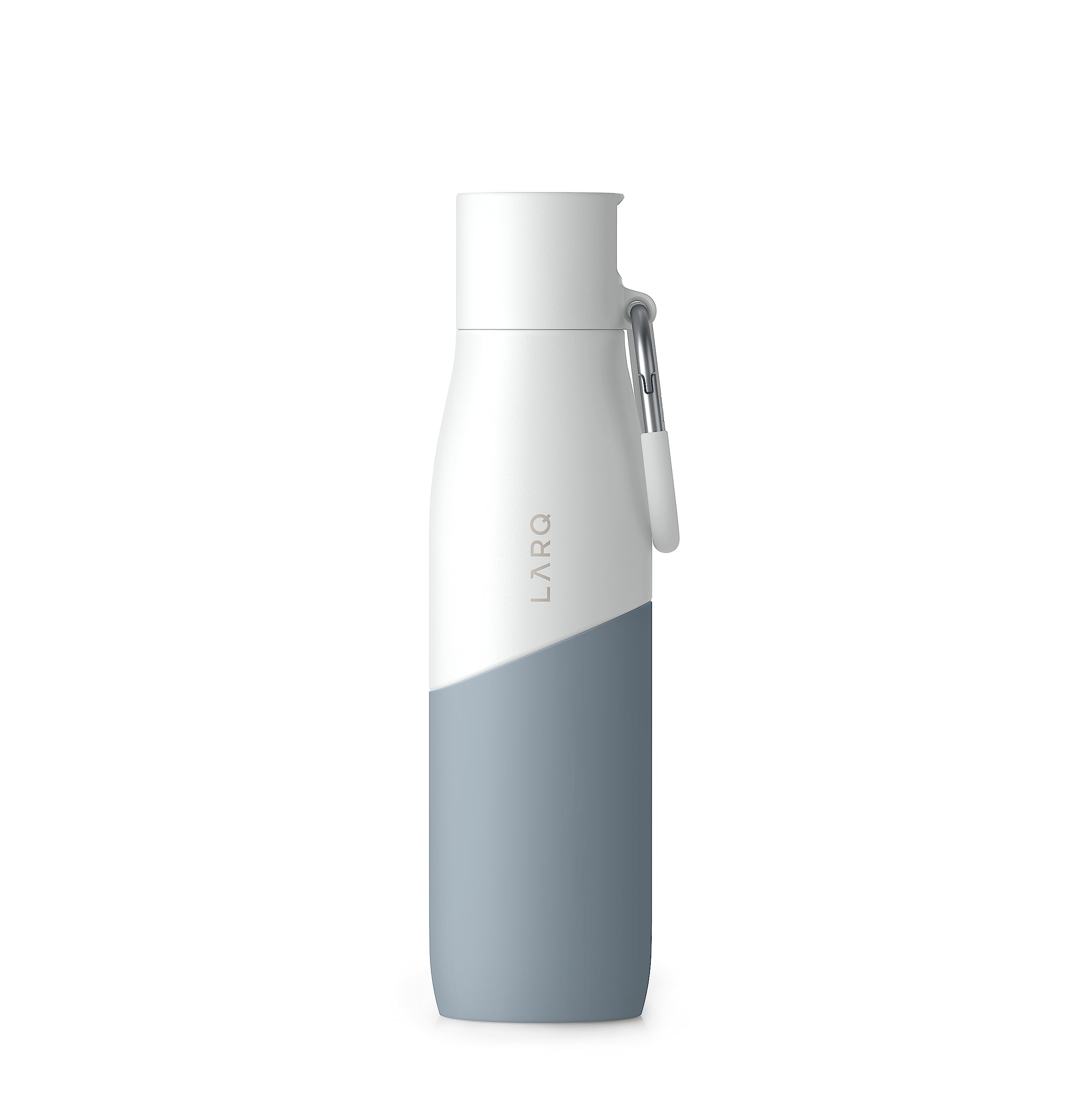 LARQ Bottle Movement Filtered - Lightweight Non-Insulated Stainless Steel Water Bottle BPA Free with Nano Zero Technology and Long-Lasting Filters, White/Pebble, 32oz