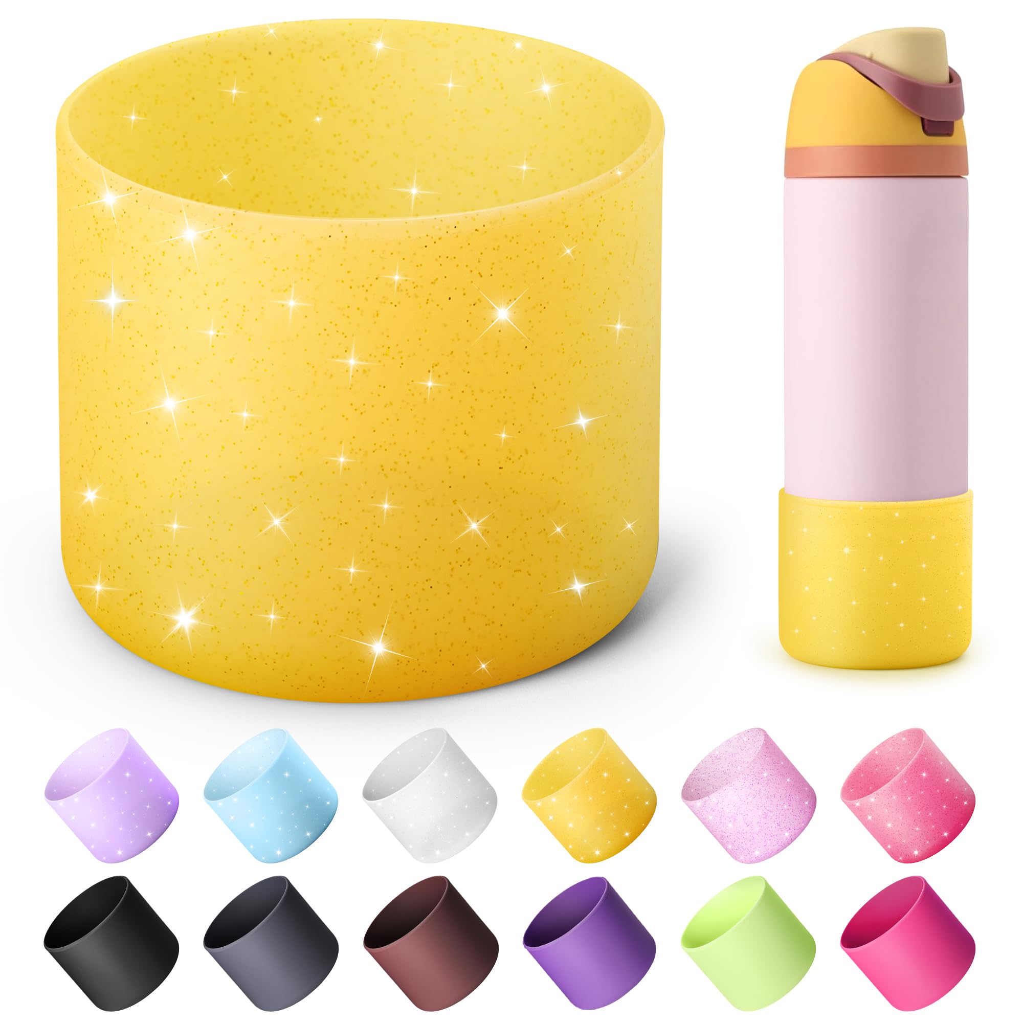 Boot for Owala 24 oz, Anti-Slip Protective Sleeve for Stainless Steel Water Bottle, Silicone Boot Bottom Base (Green)