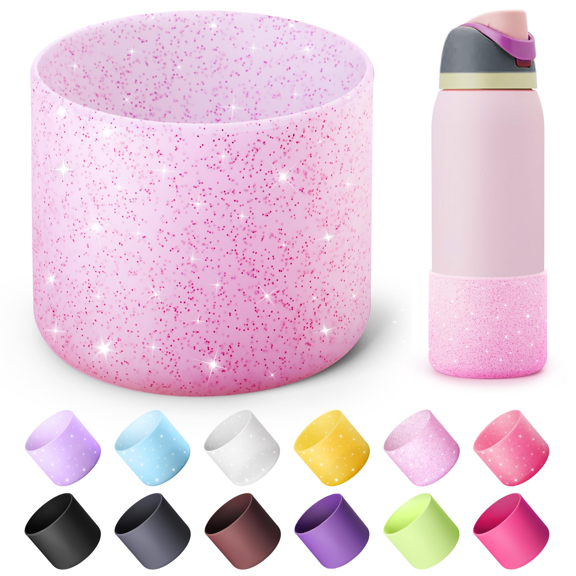 Boot for Owala 24 oz, Anti-Slip Protective Sleeve for Stainless Steel Water Bottle, Silicone Boot Bottom Base (Green)