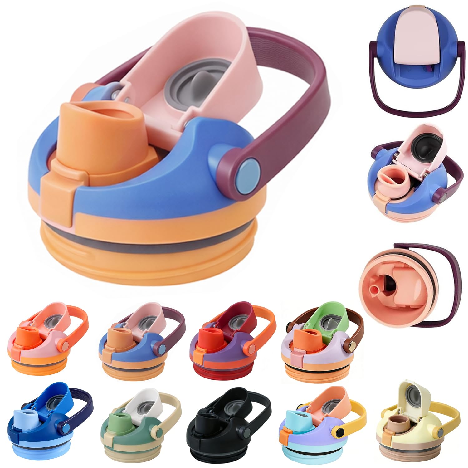 30 OZ Replacement Lid for Owala Freesip Sway Tumbler, One Button Water Bottle Top Replacement Cap with Handle Compatible with Owala FreeSip Sway, BPA-Free, Leakproof, Lockable