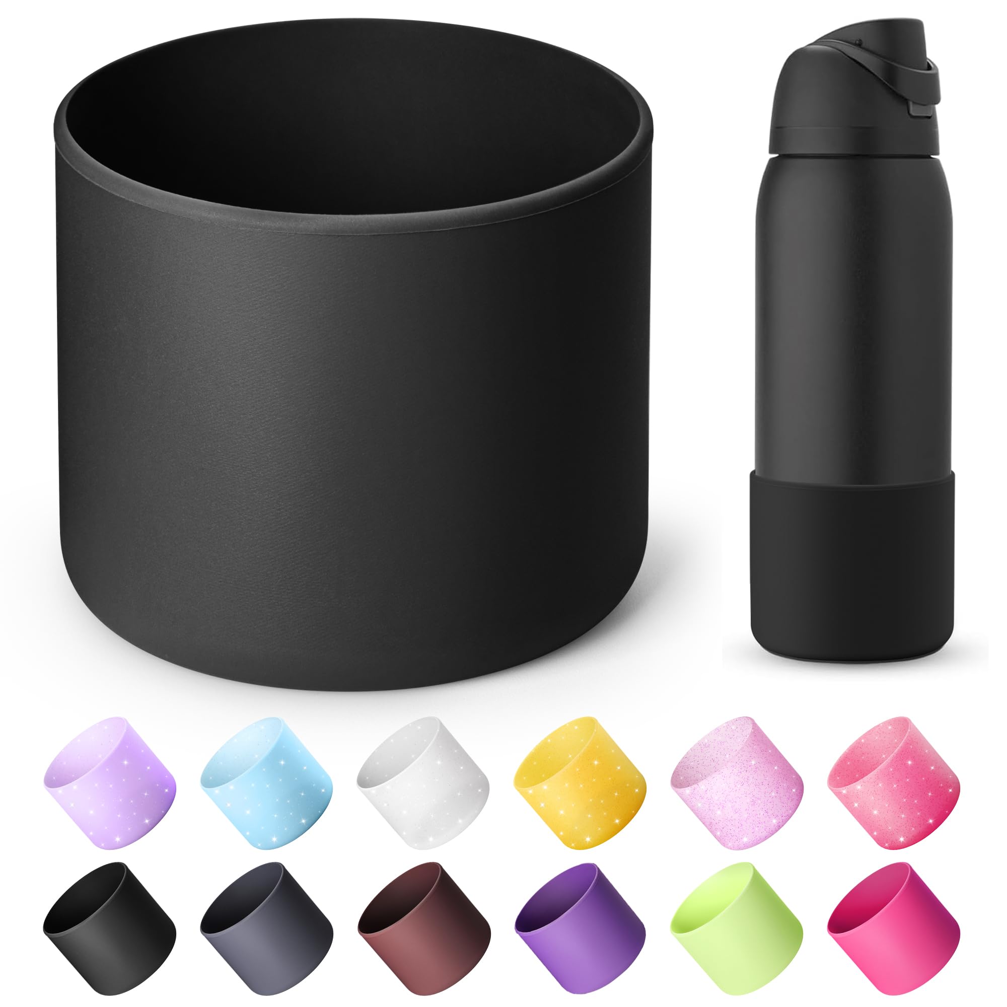 Boot for Owala 24 oz, Anti-Slip Protective Sleeve for Stainless Steel Water Bottle, Silicone Boot Bottom Base (Green)