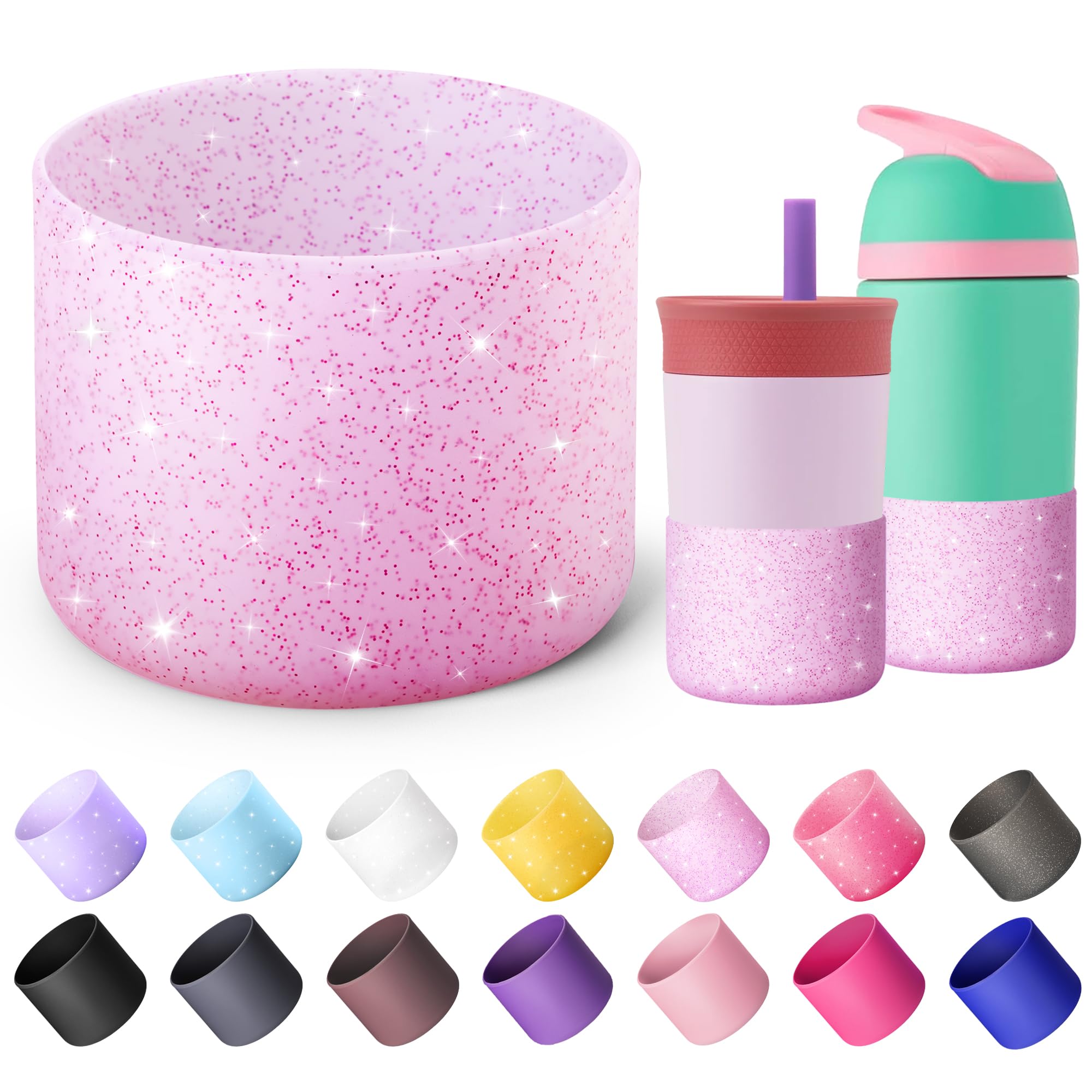 Boot for Owala 24 oz, Anti-Slip Protective Sleeve for Stainless Steel Water Bottle, Silicone Boot Bottom Base (Green)