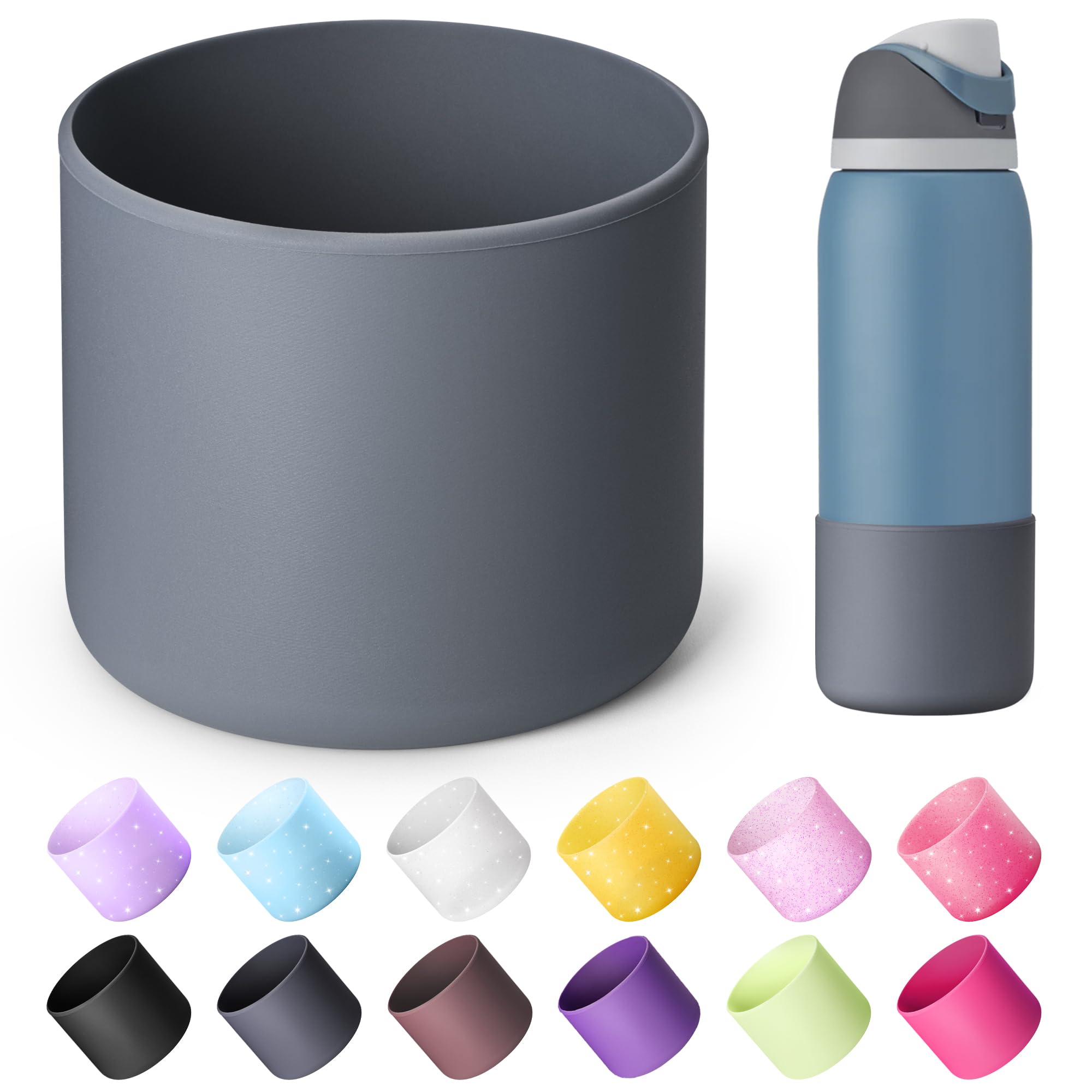 Boot for Owala 24 oz, Anti-Slip Protective Sleeve for Stainless Steel Water Bottle, Silicone Boot Bottom Base (Green)