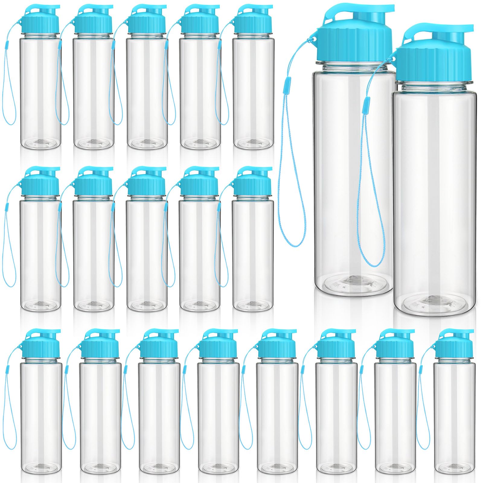 Mifoci 72 Pieces Water Bottle Bulk 17 oz Plastic Water Bottles Bulk Gym Sports Adults Reusable Large Bottles with Leak Proof Flip Top for Party Outdoor (Black)