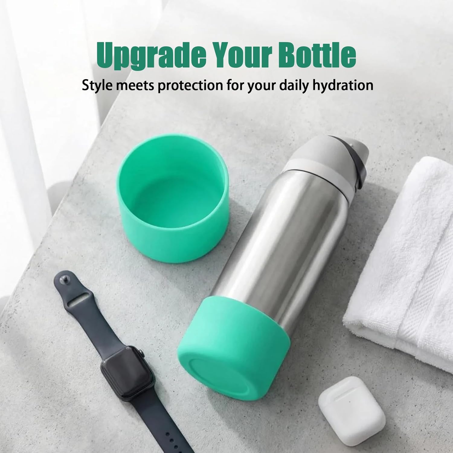 Silicone Boot for Owala Water Bottle 16oz 14oz 12oz, Anti-Scratch Anti-Slip No Noise Protective Sleeve Compatible with Owala Cup, Insulated Stainless-Steel Tumblers Bottom Boot for School