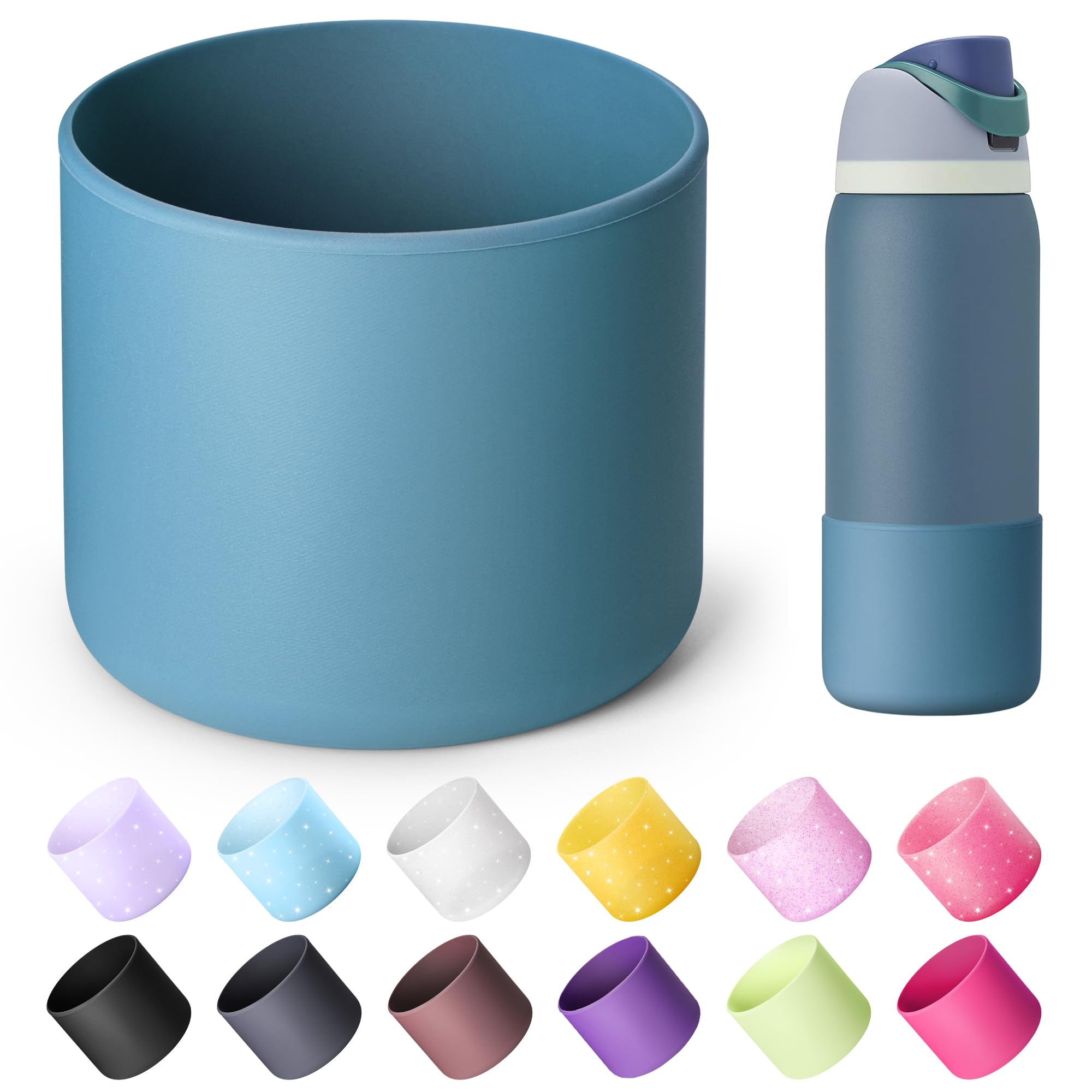 Boot for Owala 24 oz, Anti-Slip Protective Sleeve for Stainless Steel Water Bottle, Silicone Boot Bottom Base (Green)