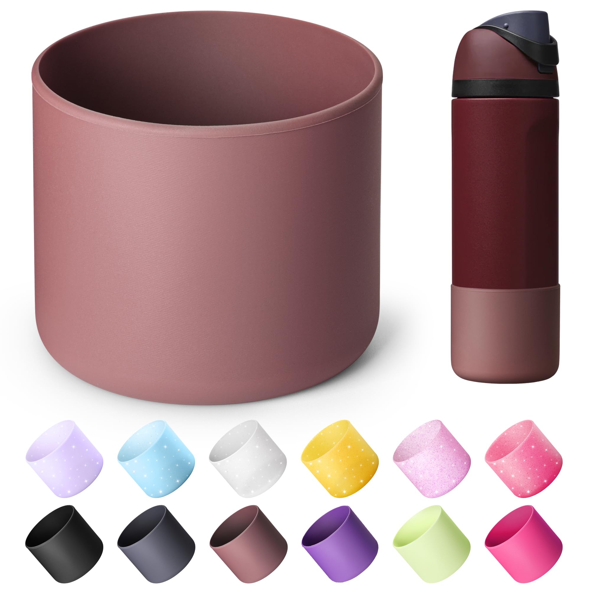 Boot for Owala 24 oz, Anti-Slip Protective Sleeve for Stainless Steel Water Bottle, Silicone Boot Bottom Base (Green)