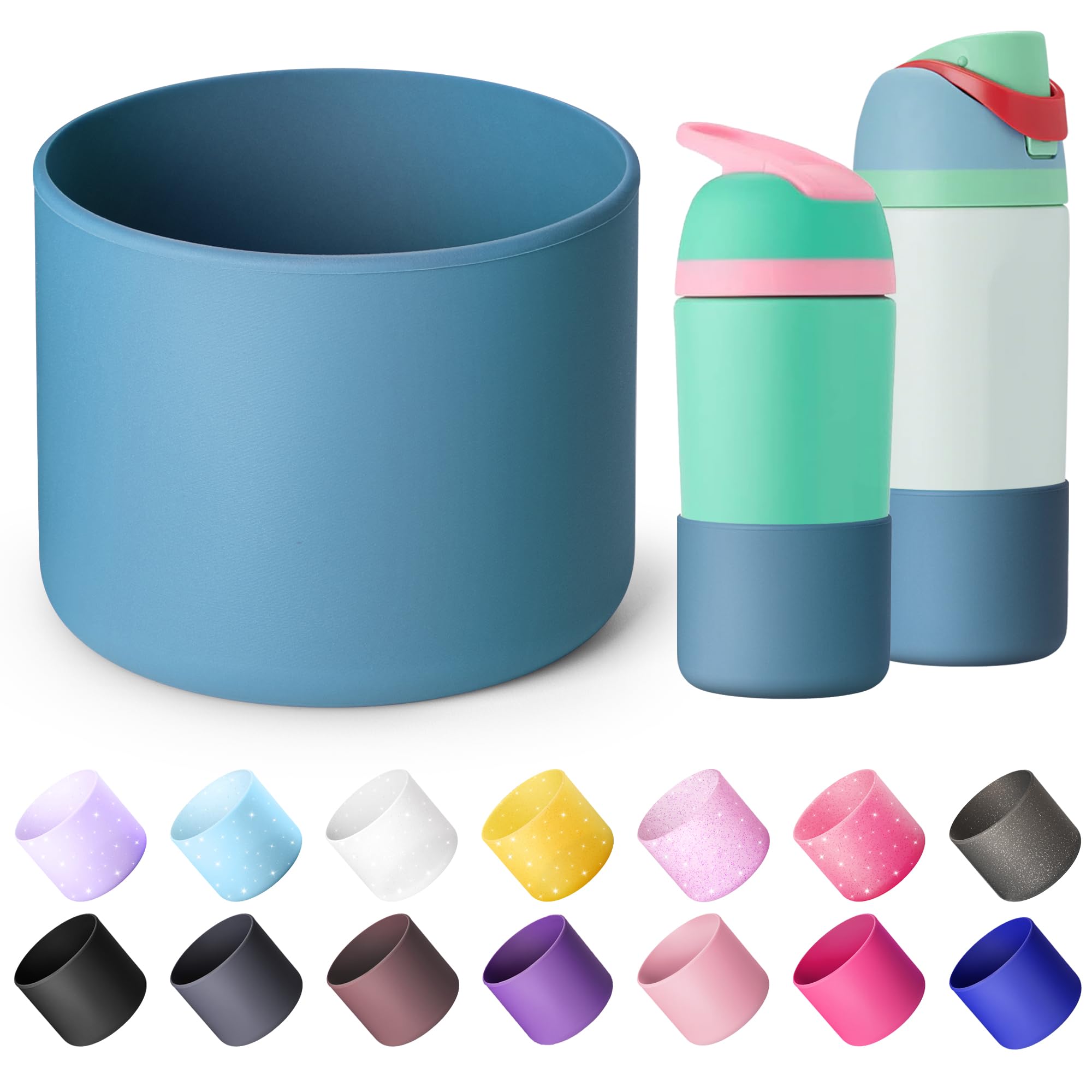 Boot for Owala 24 oz, Anti-Slip Protective Sleeve for Stainless Steel Water Bottle, Silicone Boot Bottom Base (Green)