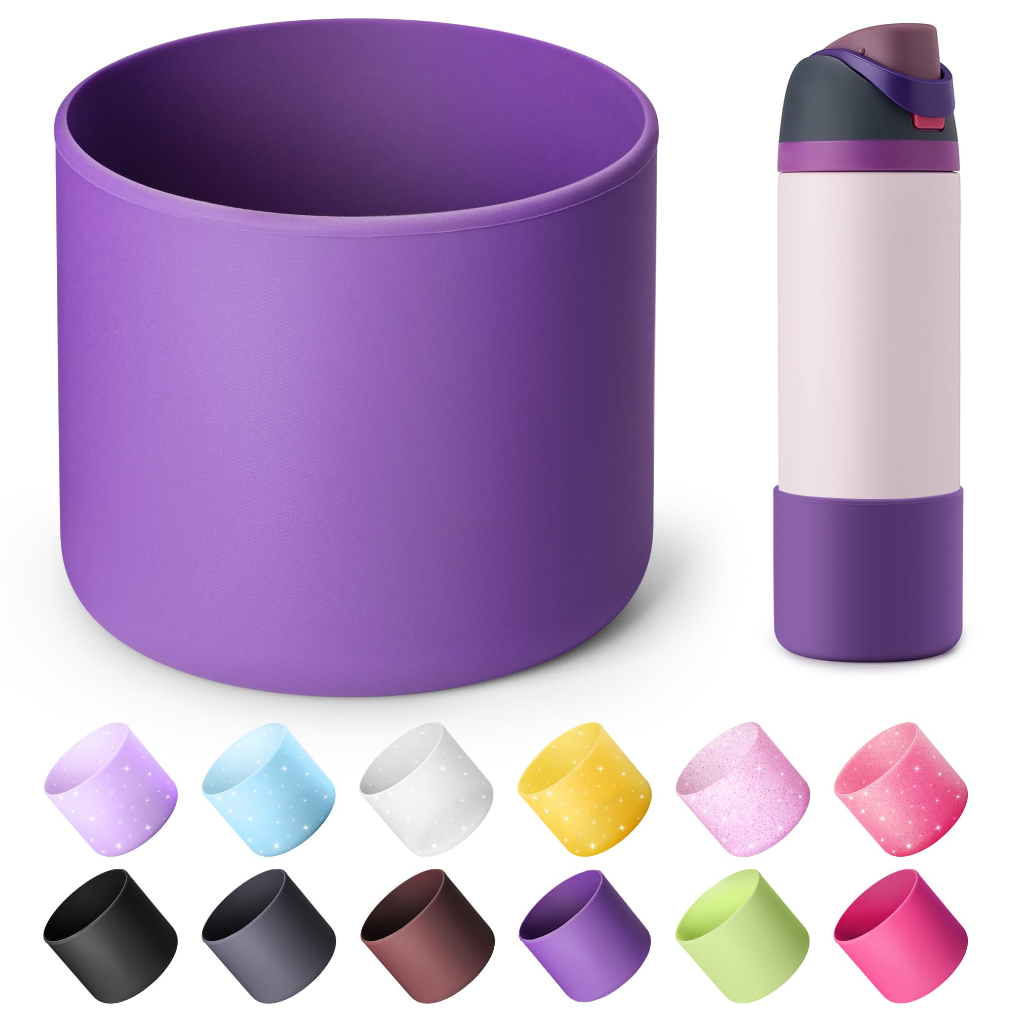 Boot for Owala 24 oz, Anti-Slip Protective Sleeve for Stainless Steel Water Bottle, Silicone Boot Bottom Base (Green)