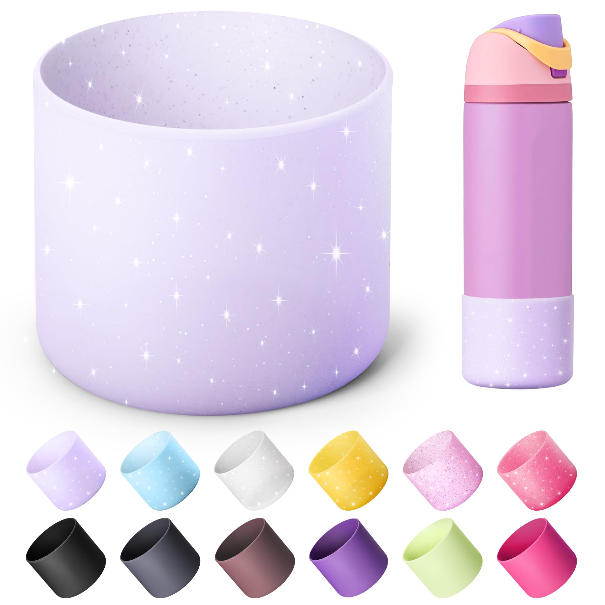 Boot for Owala 24 oz, Anti-Slip Protective Sleeve for Stainless Steel Water Bottle, Silicone Boot Bottom Base (Green)