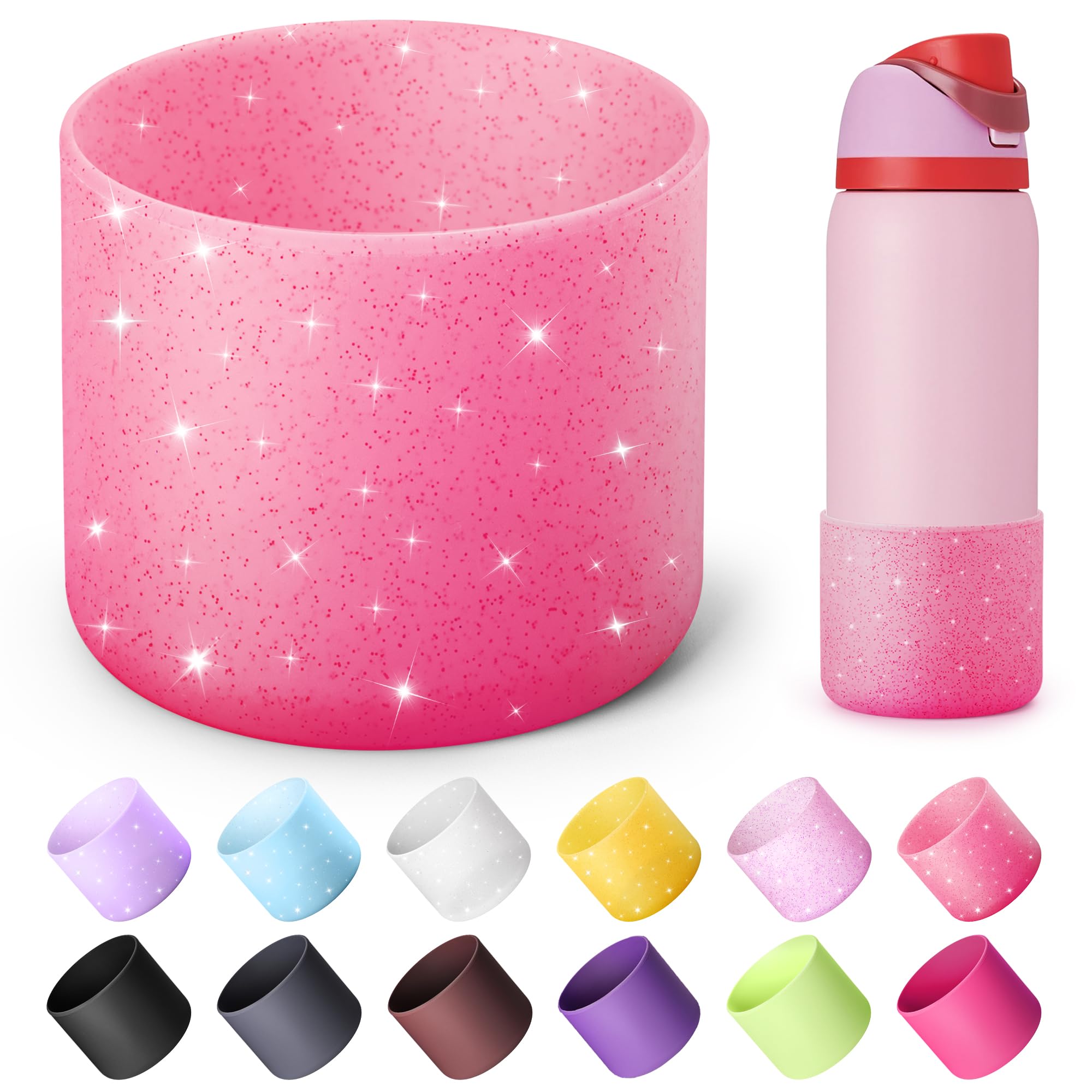 Boot for Owala 24 oz, Anti-Slip Protective Sleeve for Stainless Steel Water Bottle, Silicone Boot Bottom Base (Green)