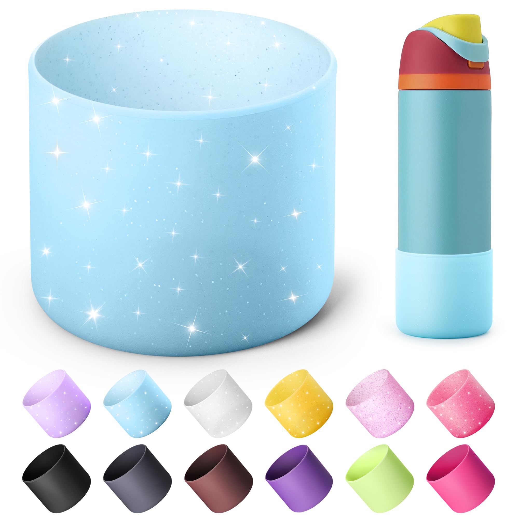 Boot for Owala 24 oz, Anti-Slip Protective Sleeve for Stainless Steel Water Bottle, Silicone Boot Bottom Base (Green)