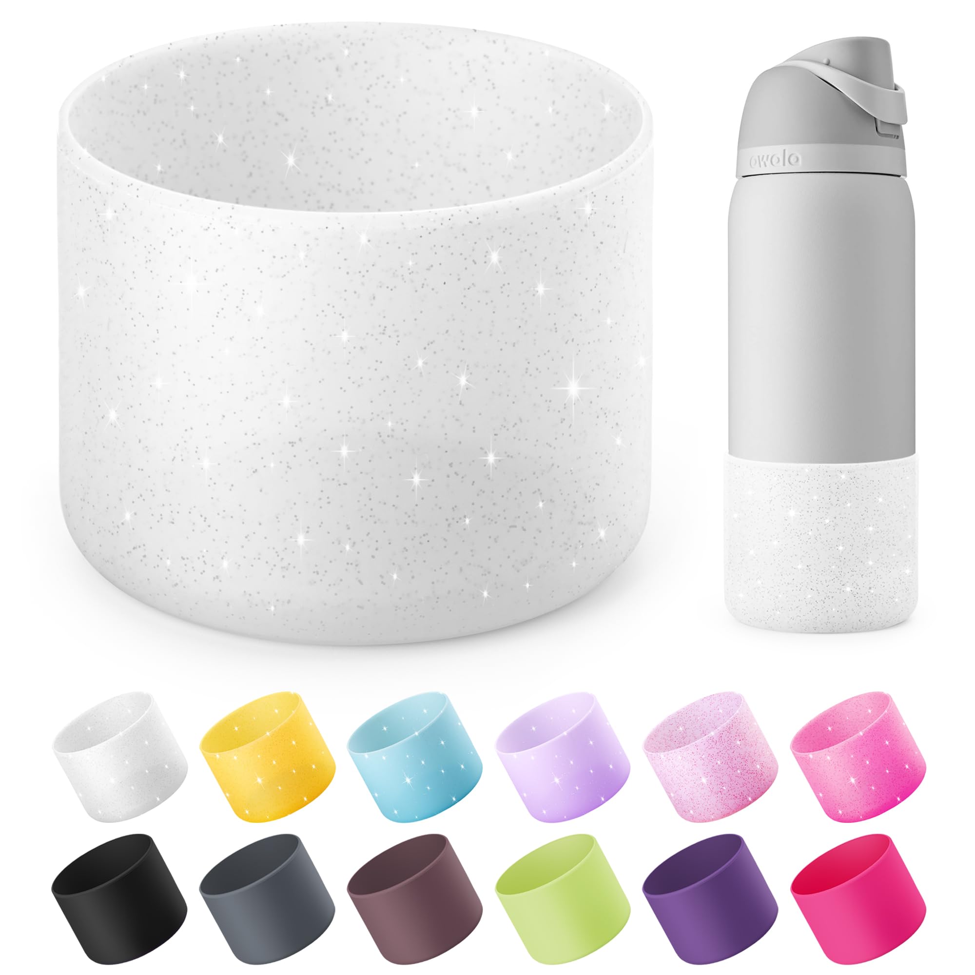 Boot for Owala 24 oz, Anti-Slip Protective Sleeve for Stainless Steel Water Bottle, Silicone Boot Bottom Base (Green)