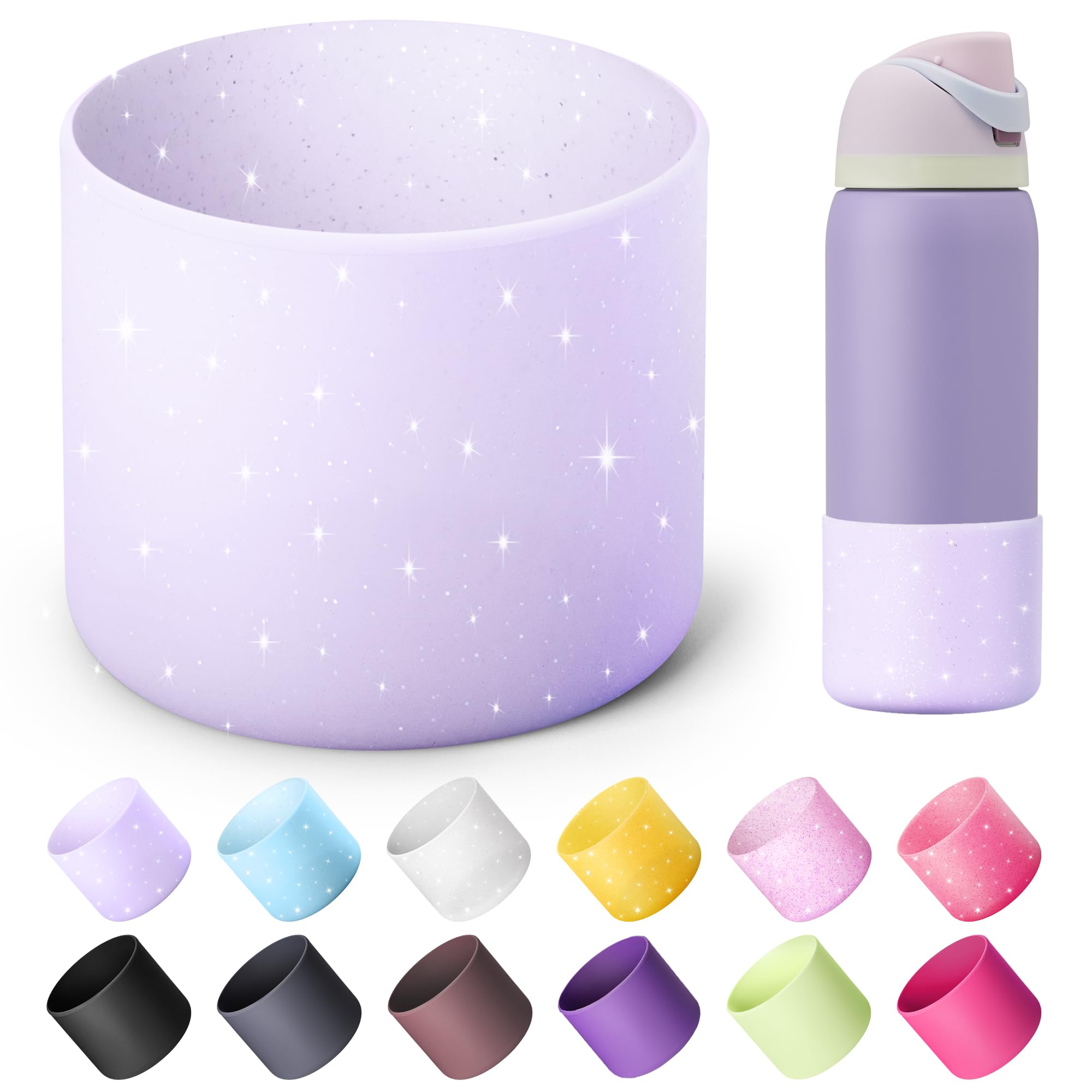 Boot for Owala 24 oz, Anti-Slip Protective Sleeve for Stainless Steel Water Bottle, Silicone Boot Bottom Base (Green)