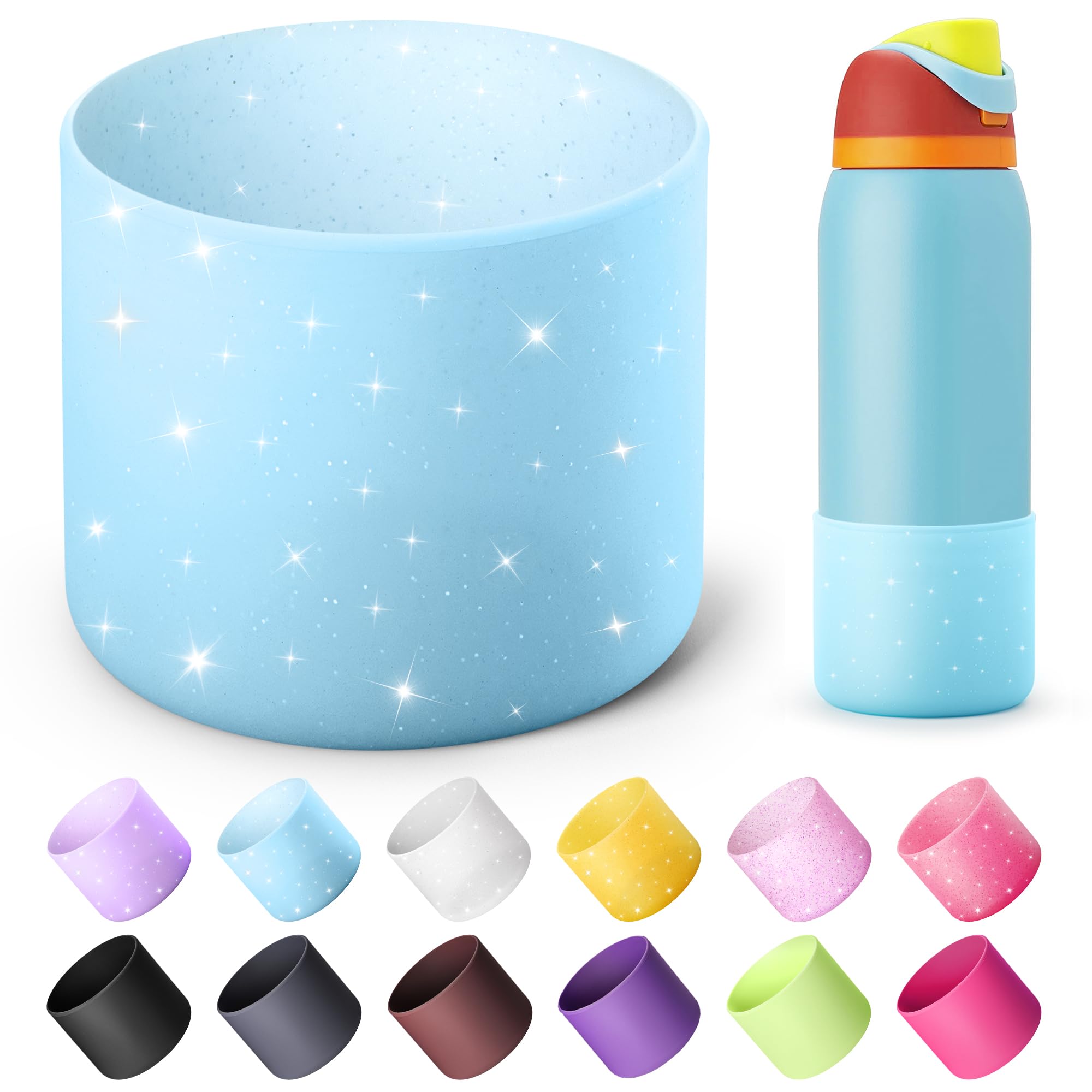 Boot for Owala 24 oz, Anti-Slip Protective Sleeve for Stainless Steel Water Bottle, Silicone Boot Bottom Base (Green)