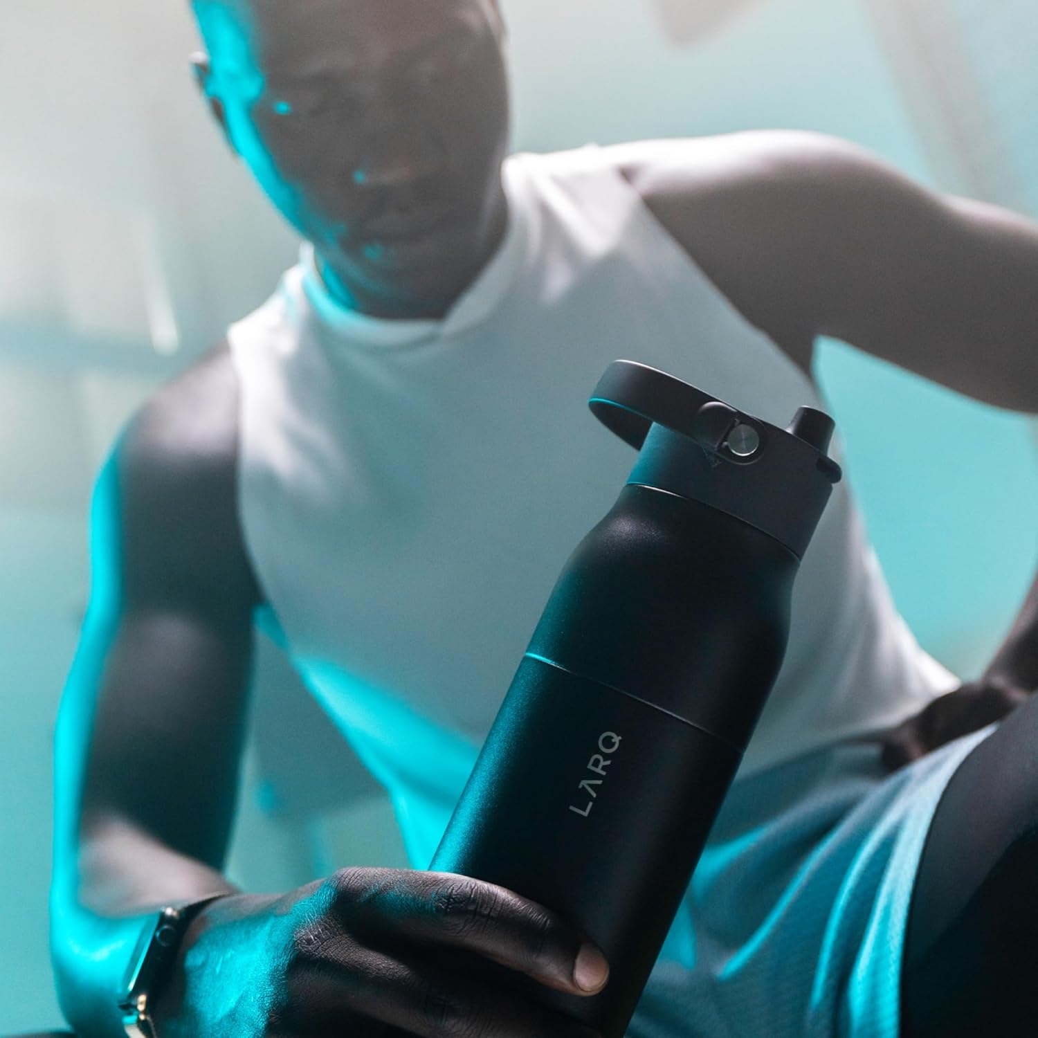 LARQ Jolly Good Gift Set - 3x Bottles Swig Top 34oz - Insulated Stainless Steel Water Bottles With Built-In Silicone Handle | Thermos, BPA Free| Keep Drinks Cold for 24 Hour