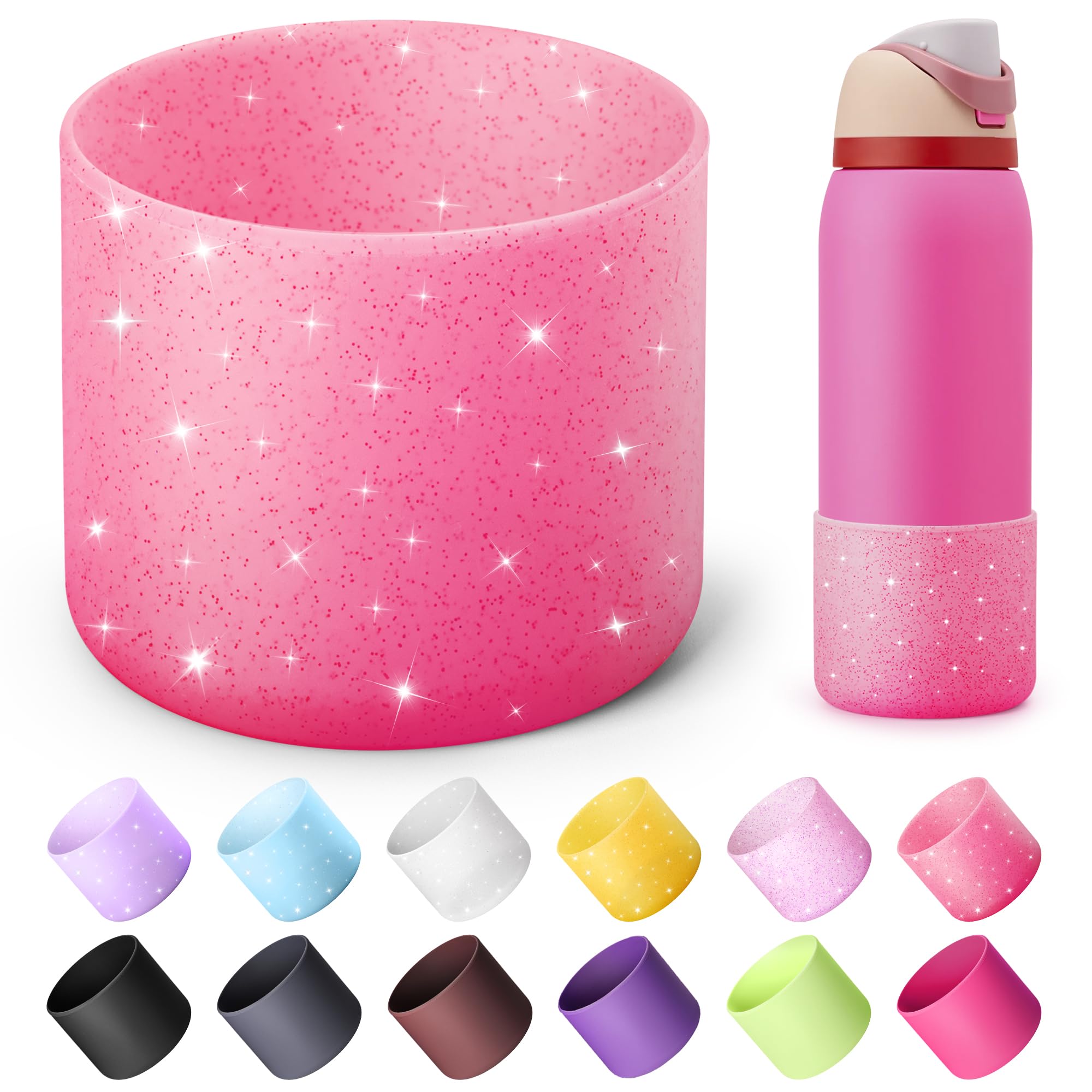 Boot for Owala 24 oz, Anti-Slip Protective Sleeve for Stainless Steel Water Bottle, Silicone Boot Bottom Base (Green)