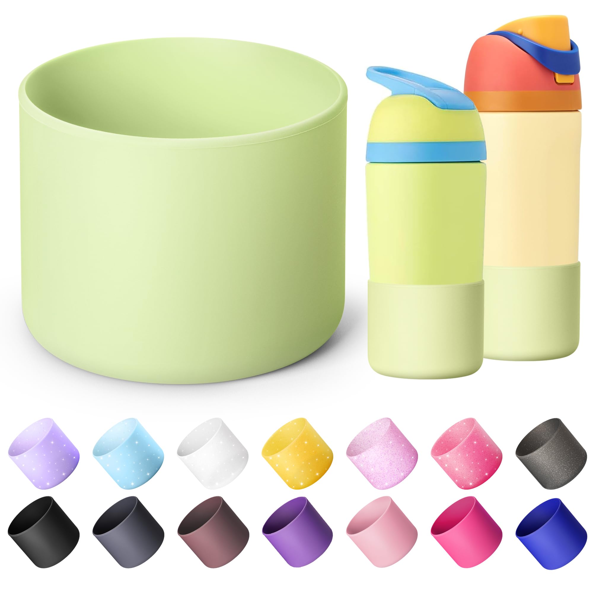 Boot for Owala 24 oz, Anti-Slip Protective Sleeve for Stainless Steel Water Bottle, Silicone Boot Bottom Base (Green)