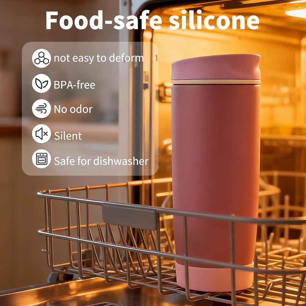 2PCS Silicone Boot for Owala SmoothSip Slider Tumbler 12oz 20oz, Protective Anti-Slip Bottom Coffee Travel Mug, BPA Free for Owala Accessories (Pink)