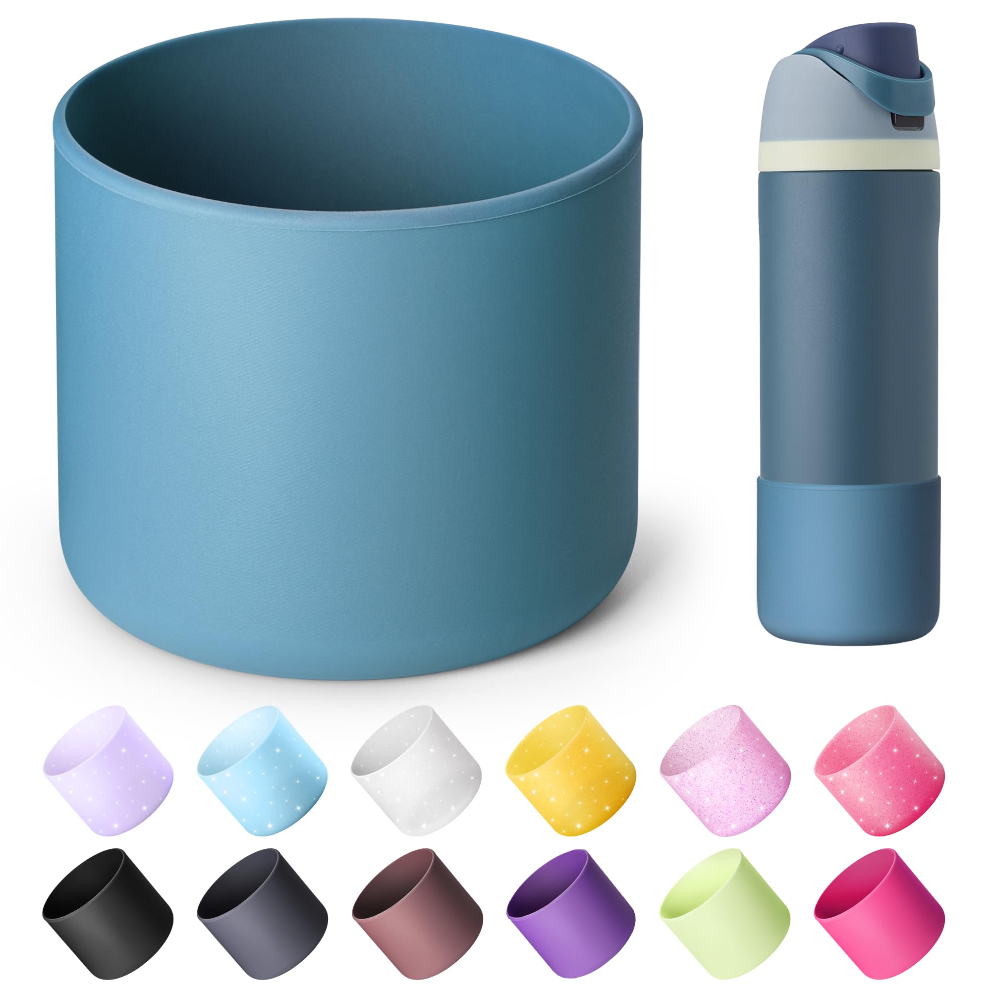 Boot for Owala 24 oz, Anti-Slip Protective Sleeve for Stainless Steel Water Bottle, Silicone Boot Bottom Base (Green)