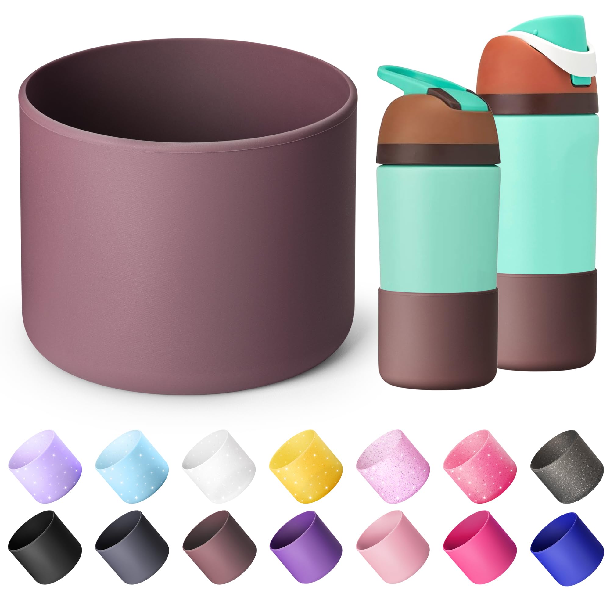 Boot for Owala 24 oz, Anti-Slip Protective Sleeve for Stainless Steel Water Bottle, Silicone Boot Bottom Base (Green)